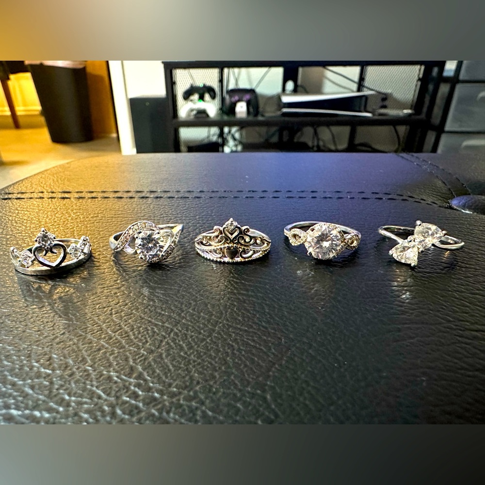 Assorted crown and mock engagement rings